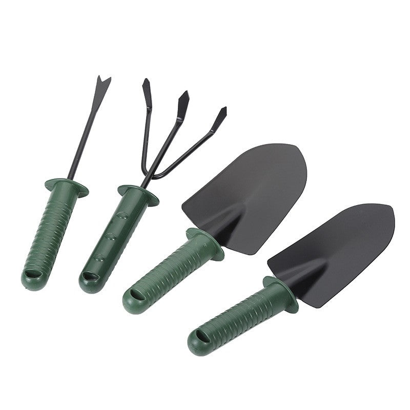 Set 4 Unelte de Gradina , pentru Plantare Prelucrare Sol si Ingrijire Plante, Material PVC si cardboard, 25 x 8.5 cm, verde