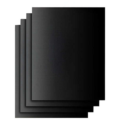 Set 4 Folii Antiaderente din Teflon, Multifunctionale, Rezistente la Apa si Temperaturi Ridicate, pentru Gratar, Cuptor, BBQ Grill, 40x33 cm, Negru
