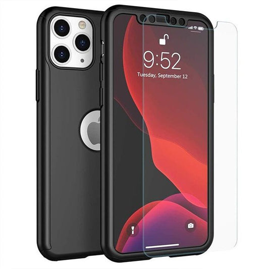 Husa de protectie , compatibila, cu Samsung Galaxy S10, Full Cover 360, Negru + Folie de protectie