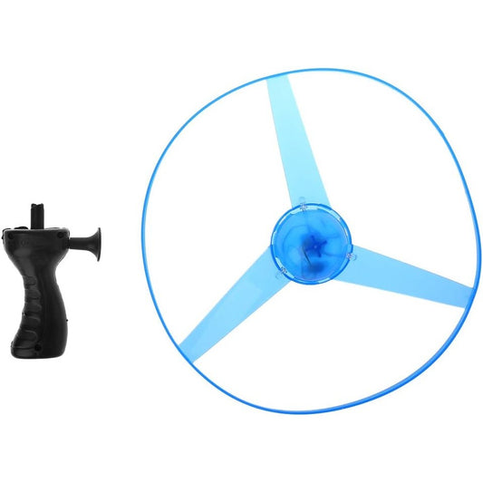 Jucarie Disc Zburator, Distractiv pentru Copii,  Aruncator Manual din Plastic, cu Lumini, Albastr
