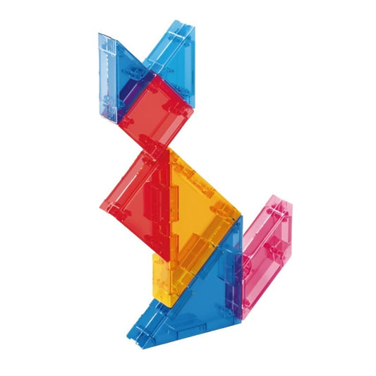 Joc Magnetic Tangram,  7 Piese Magnetice, Forme Geometrice, 3 Ani, EVA, ABS, Magnet, 10.5 x 10.5 x 2.2 cm, Multicolor